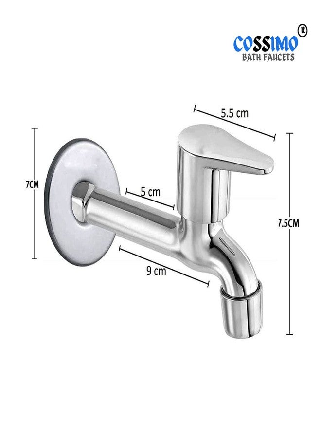 Cossimo صنبور حائط طويل من سبائك الزنك من كوسيمو جاز مع شفة جدارية (طلاء كروم)، عبوة من قطعة واحدة - Image 2